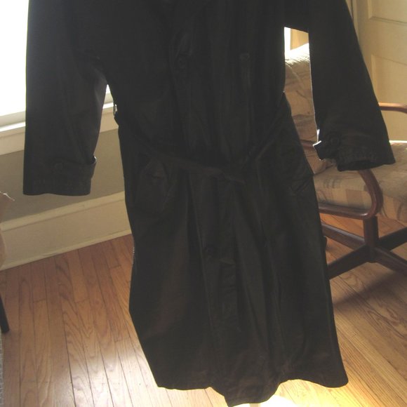 Men's black Leather Coat Sz L - Picture 7 of 15